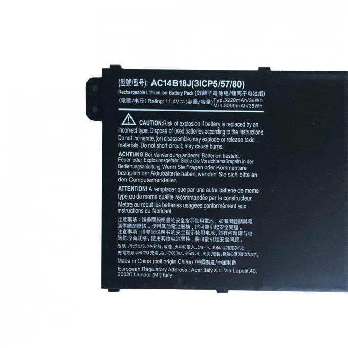 ACER黒11.4Vのための取り替えAC14B18Jのラップトップの内部電池はES1-511シリーズ ノートの熱望します
